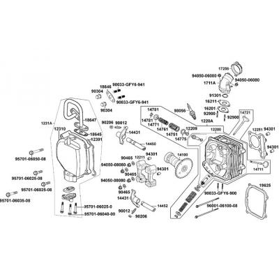 Topplock - Ventilkåpa - Ventiler - Kamaxel - Insug - Tändstift